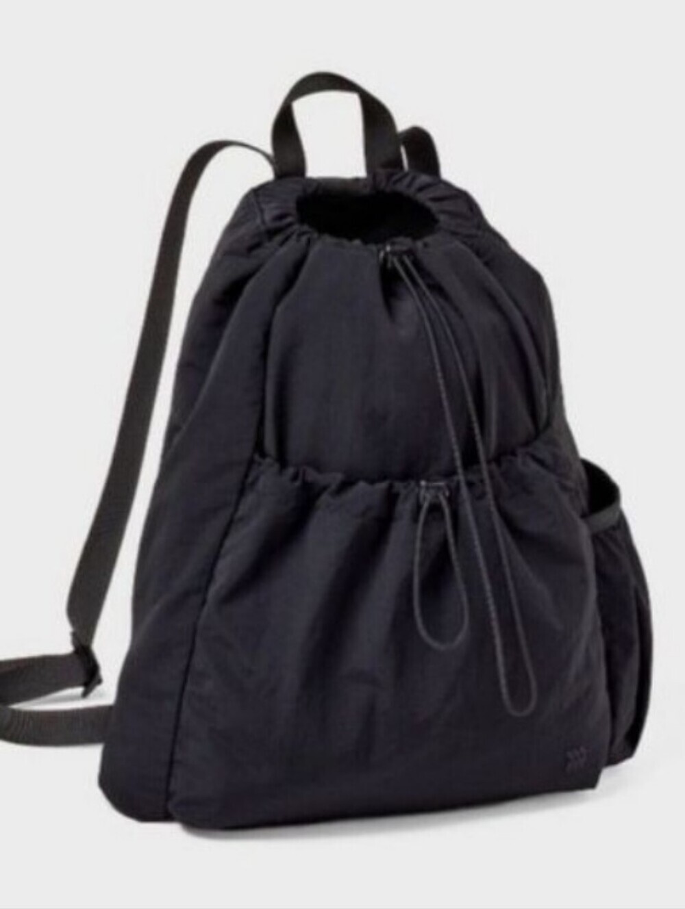 Aĺl In Motion Soft Side Water Repellent Black Cinch Close Backpack 20L NWT